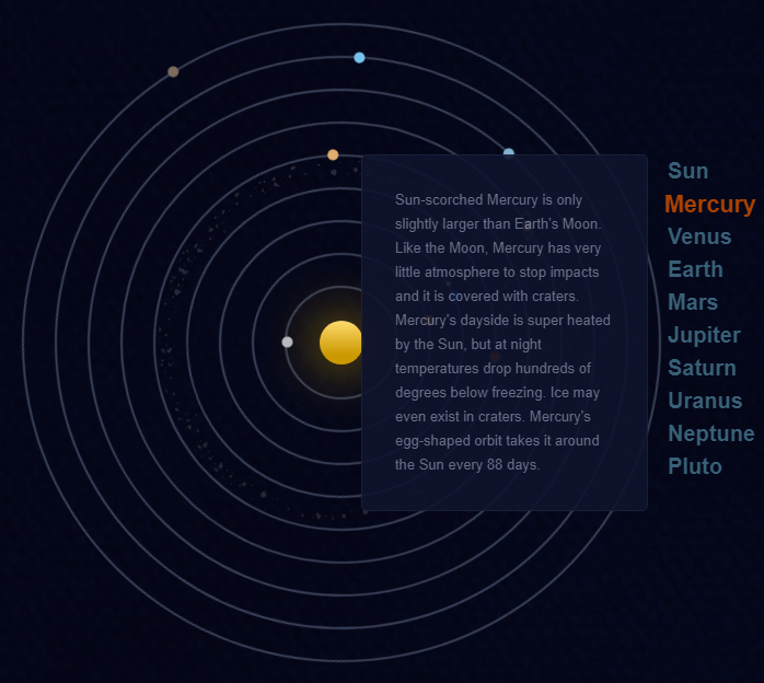 CSS3实现太阳星系运转特效代码