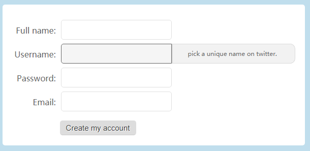 html5+css3仿Twitter注册页js代码