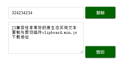 js文本复制与剪切插件clipboard js代码