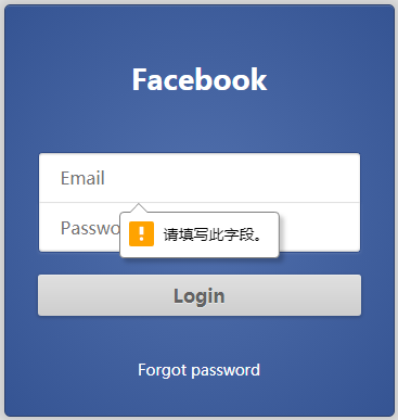 HTML5+CSS3仿Facebook登录表单js代码