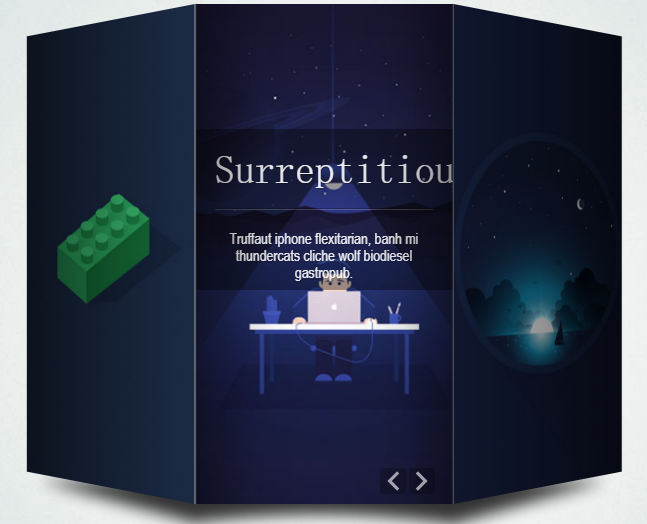 HTML5 3D折页立体焦点图轮播滚动切换特效代码
