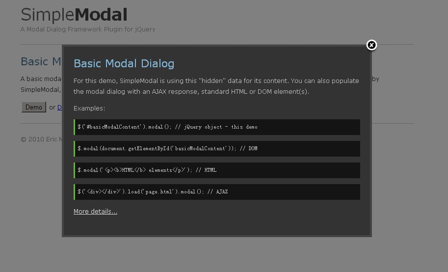 对话框-basic modal dialogc-1.4.1特效代码