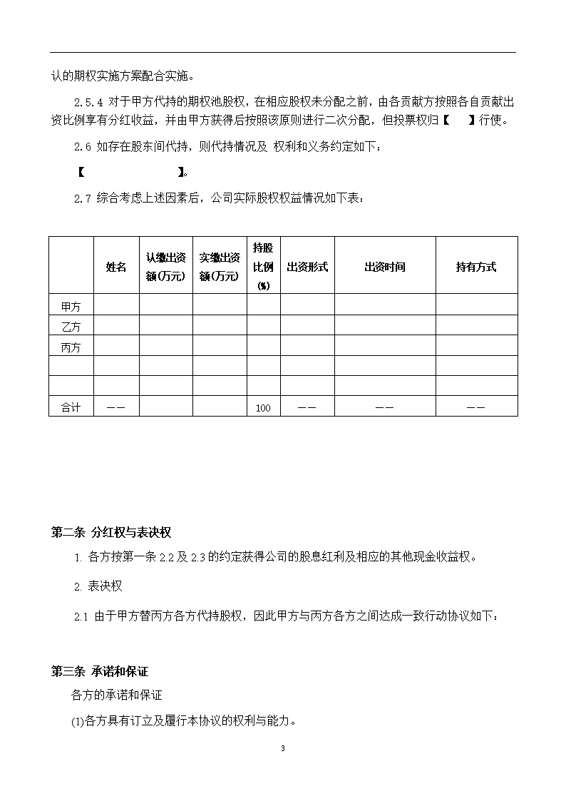 法律服务3-股东协议