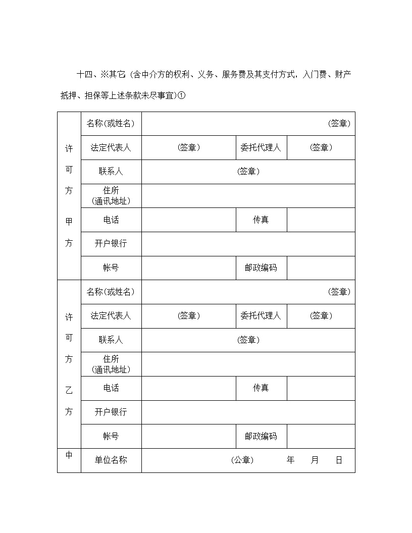 专利实施许可合同模板2